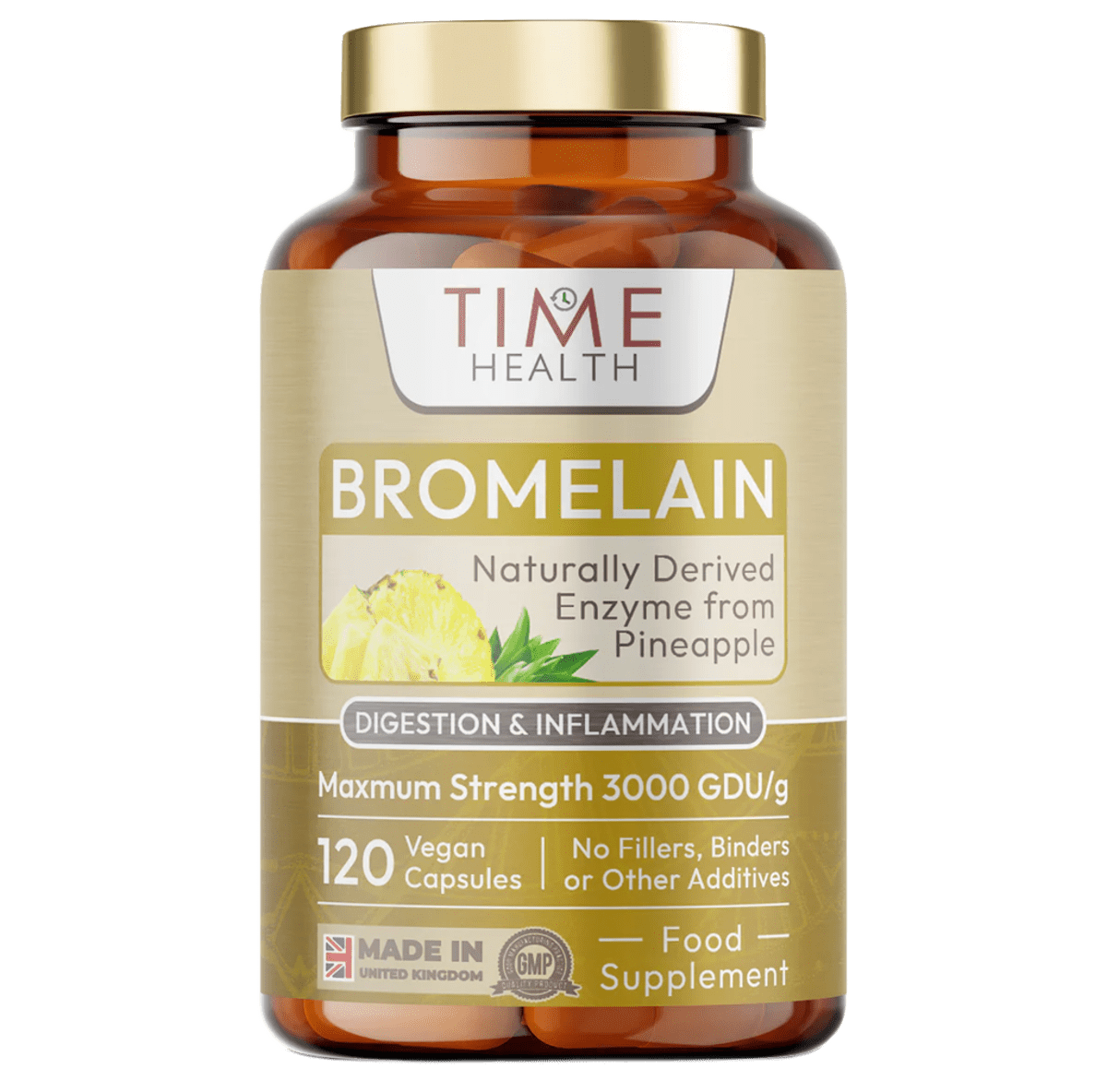 Bromelain Capsules - High Strength 500mg / 3000 GDU/g - From Pineapple