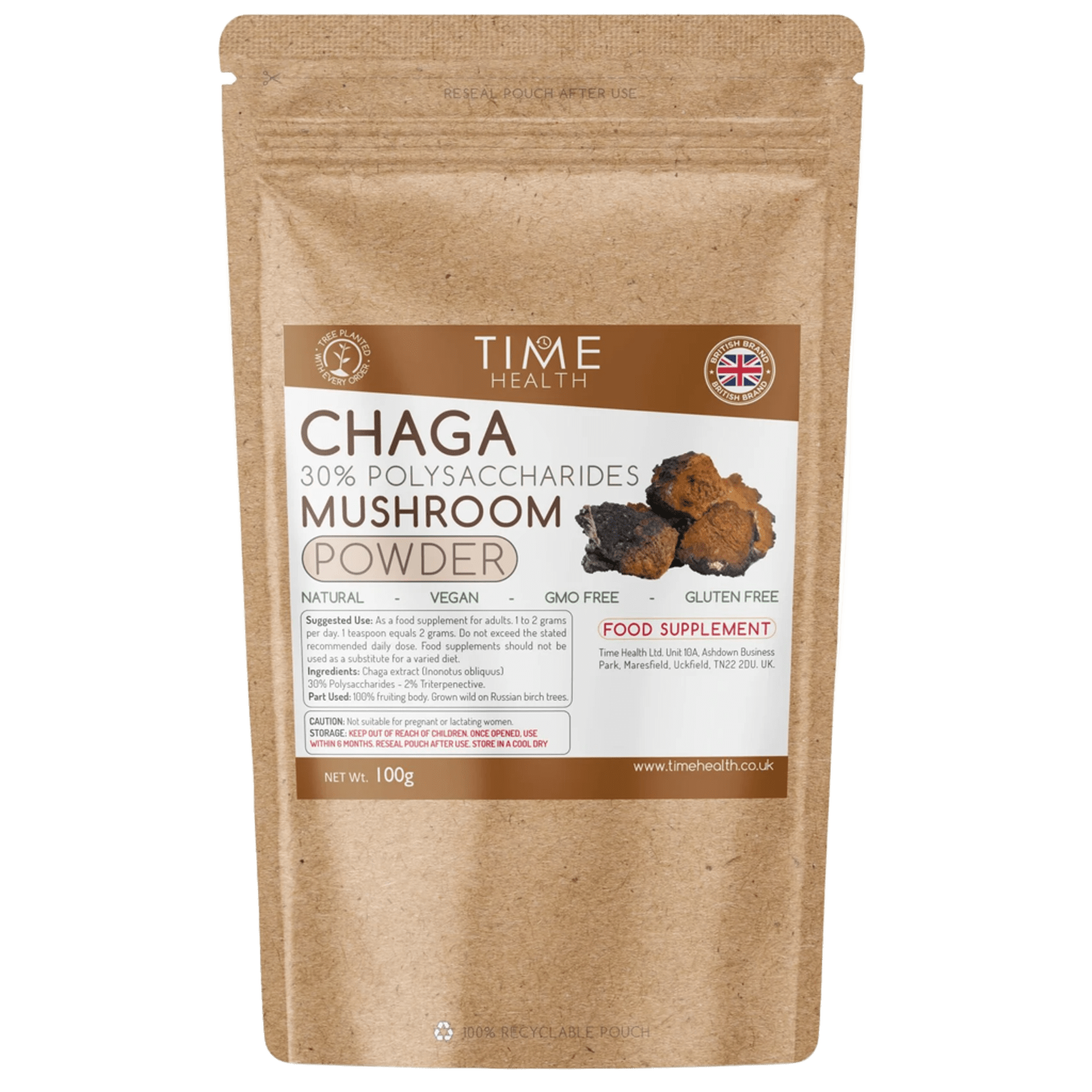 Chaga Mushroom Powder - Wild Grown - Immune Support