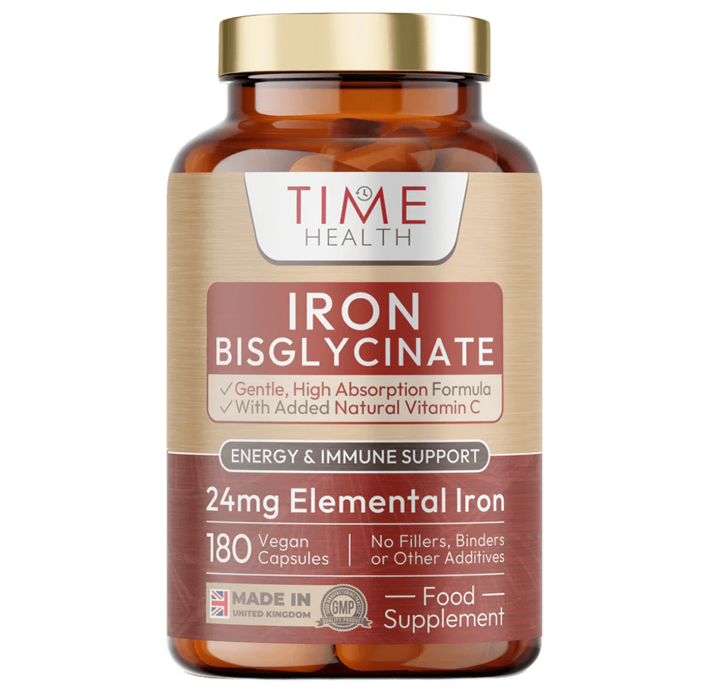 Iron Bisglycinate - High Strength 24mg Iron Plus Natural Vitamin C - Energy & Immune Support