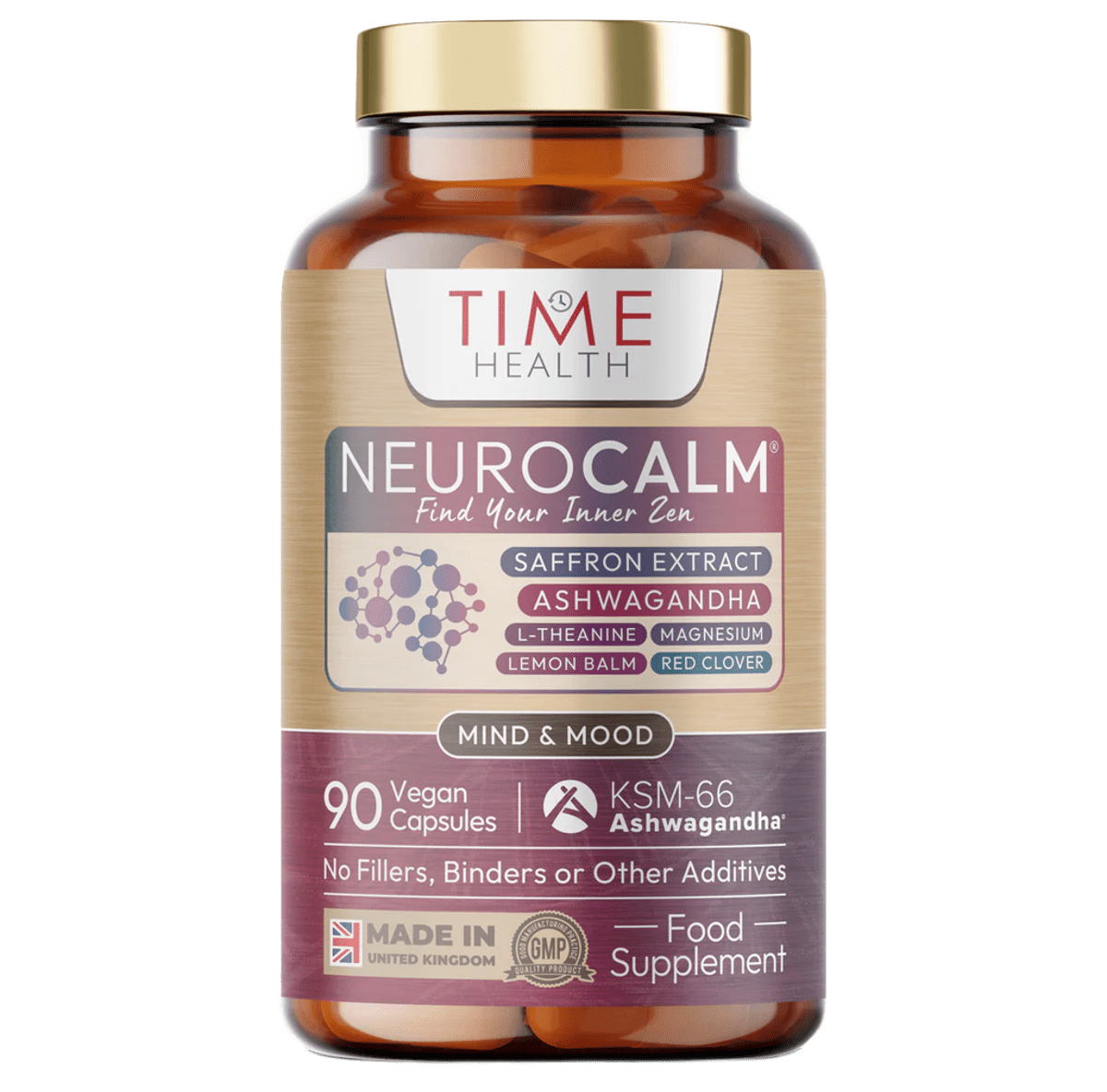 NeuroCalm® - Saffron, KSM-66 Ashwagandha, L-Theanine, Magnesium, Lemon Balm, Red Clover - Cortisol Management