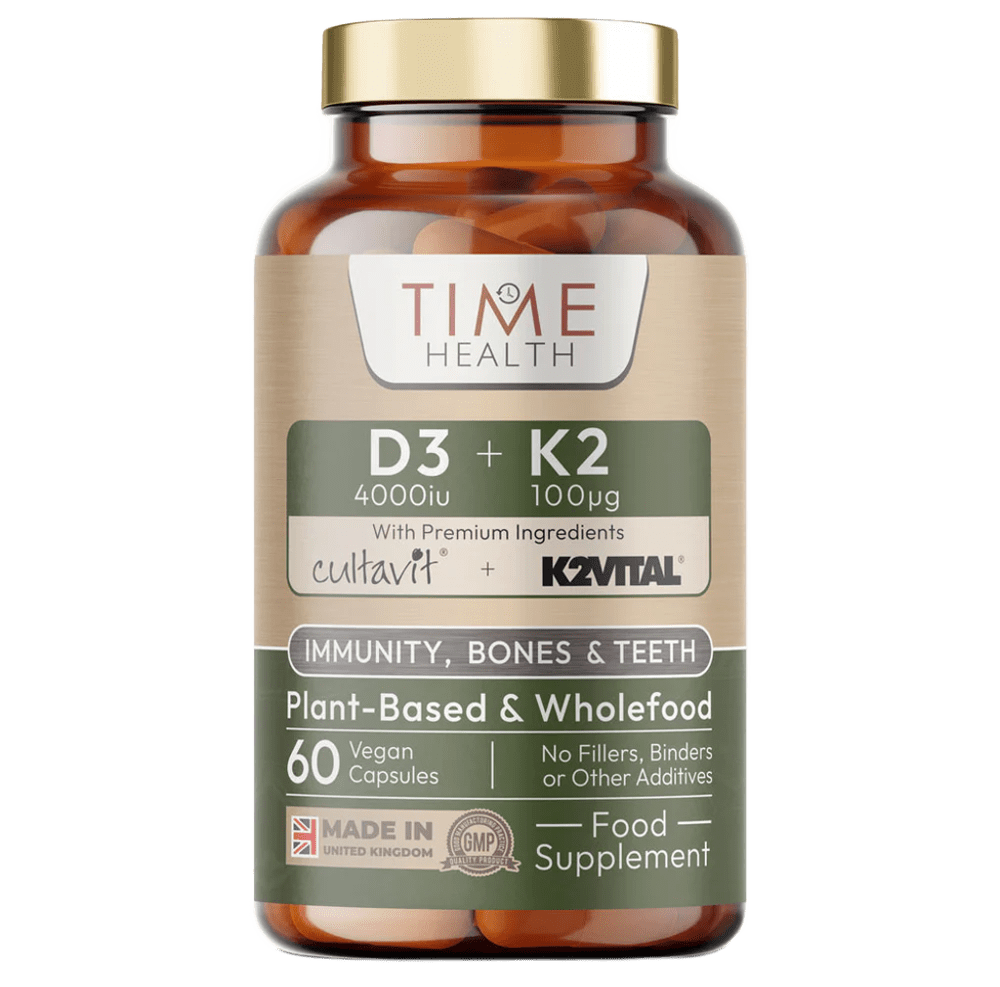 Vitamin D3 (4000IU) + K2 (100UG) - High Strength - Wholefood & Plant Based